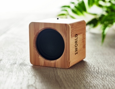 Logo trade promotional gifts image of: Bamboo wireless speaker