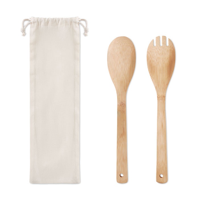 Logotrade promotional giveaway image of: Set bamboo utensils salad