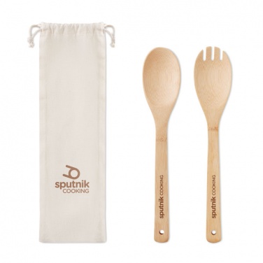 Logo trade corporate gifts picture of: Set bamboo utensils salad