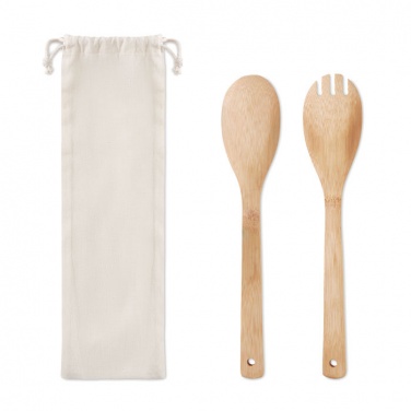 Logotrade business gift image of: Set bamboo utensils salad