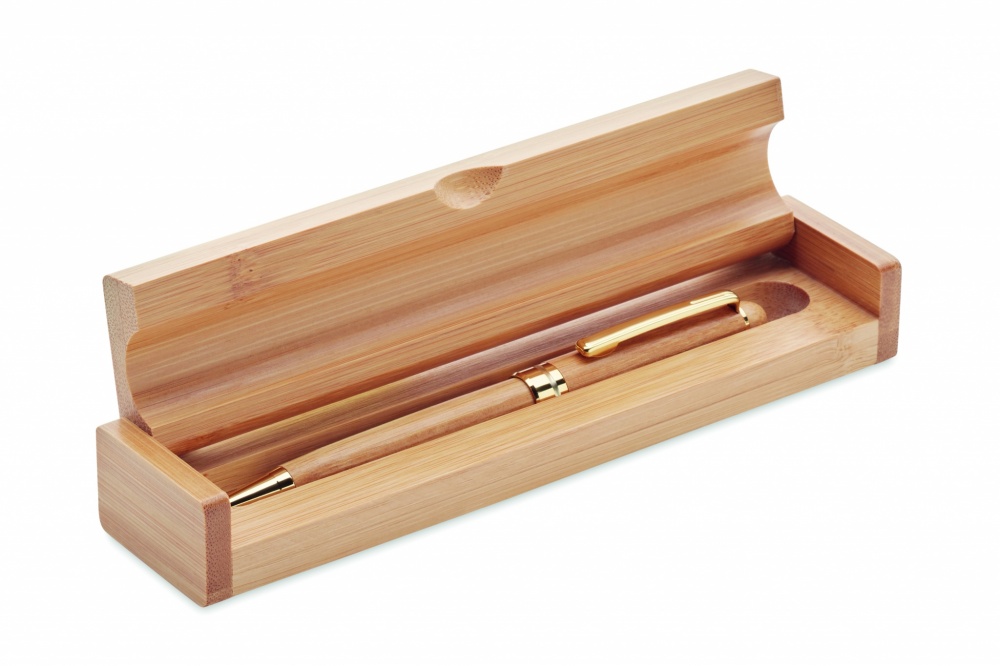 Logotrade business gifts photo of: Bamboo twist-action ballpoint pen in a box