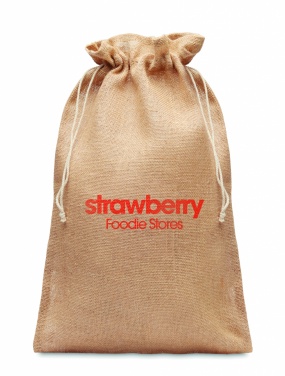 Logo trade promotional gifts picture of: Large jute gift bag 30x47 cm