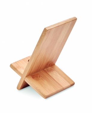 Logo trade promotional product photo of: Bamboo phone stand/ holder WHIPPY