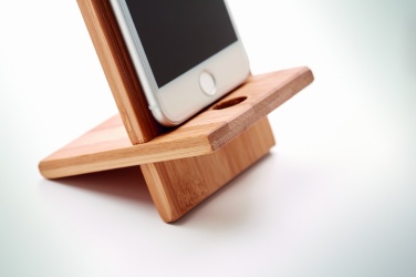 Logotrade promotional item picture of: Bamboo phone stand/ holder WHIPPY