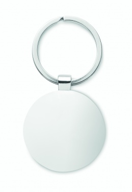 Logo trade promotional merchandise picture of: Round key ring metal bamboo Dobele