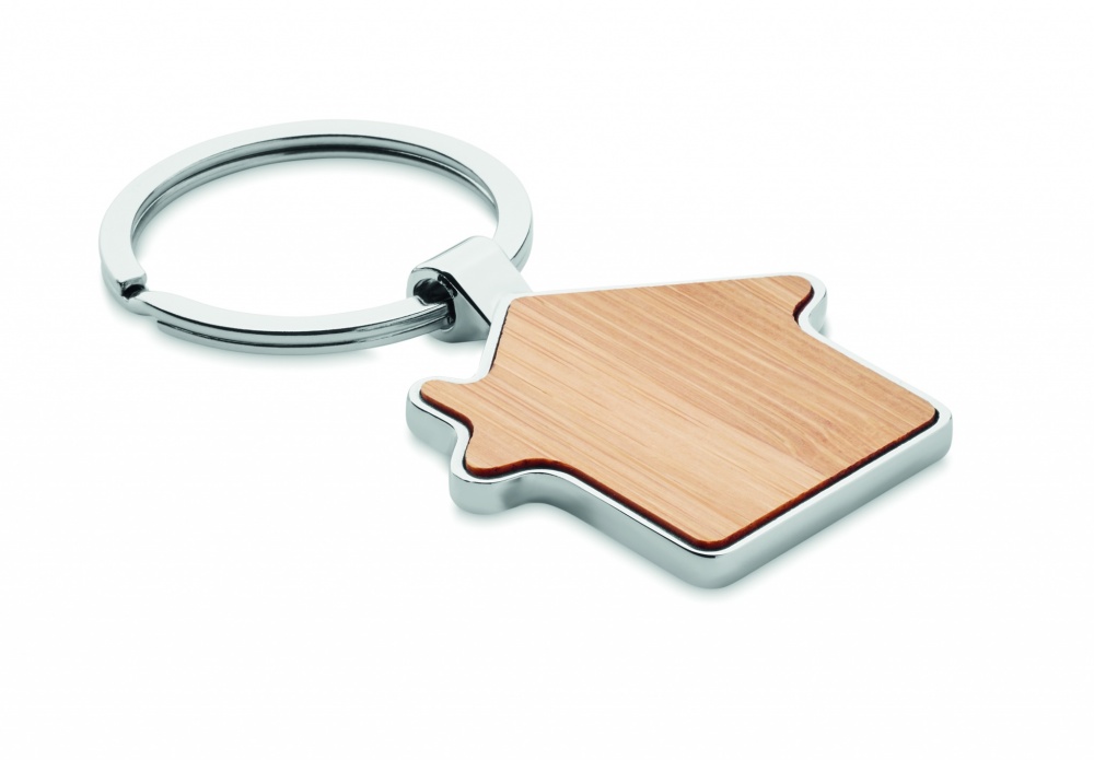 Logotrade business gift image of: House key ring metal bamboo NORDIC