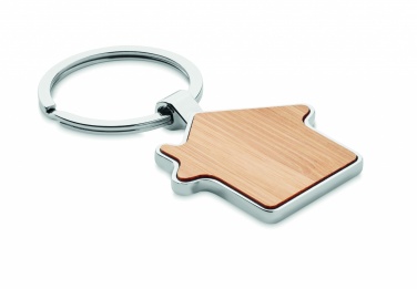 Logotrade promotional products photo of: House key ring metal bamboo NORDIC