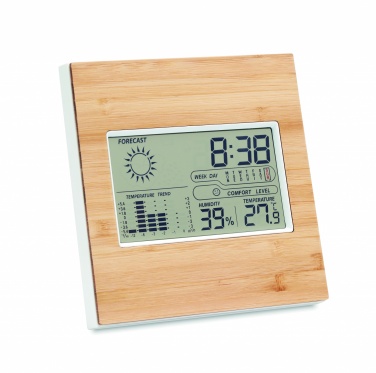 Logo trade promotional giveaway photo of: Weather station bamboo front TURKU