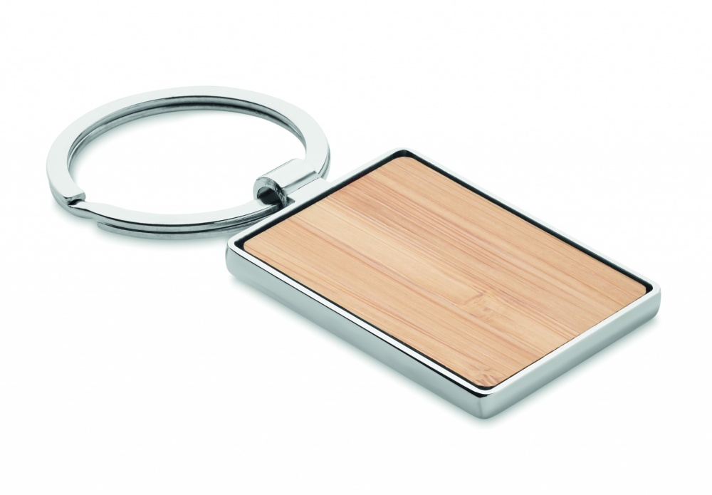 Logotrade advertising product image of: Rectangular key ring bamboo