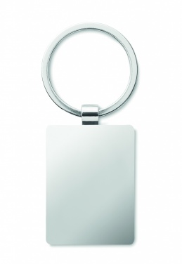 Logo trade promotional items image of: Rectangular key ring bamboo WEST