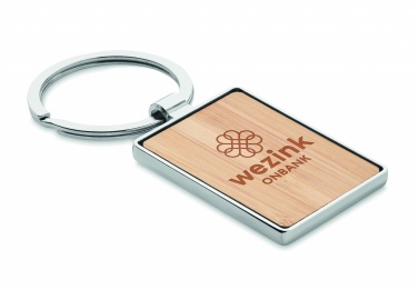 Logotrade business gift image of: Rectangular key ring bamboo WEST