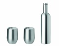 Double walled bottle & mug set, Matt Silver