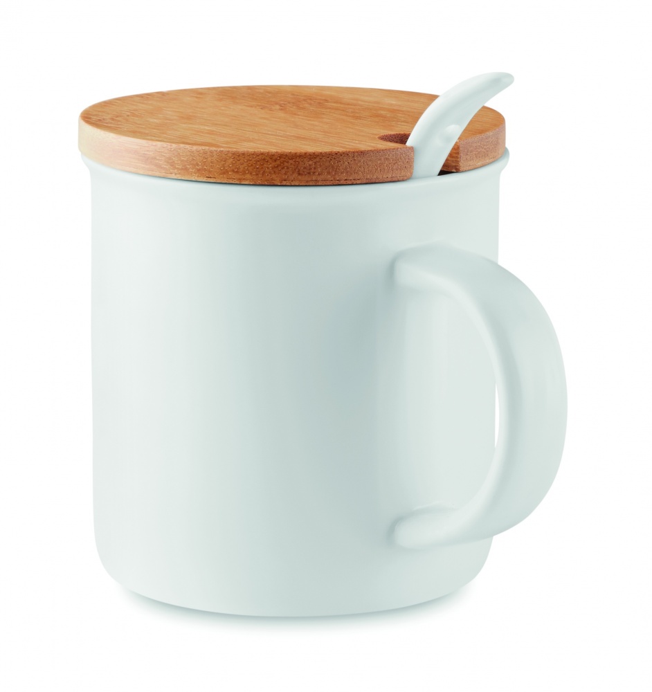 Logo trade promotional gifts picture of: Porcelain mug with spoon