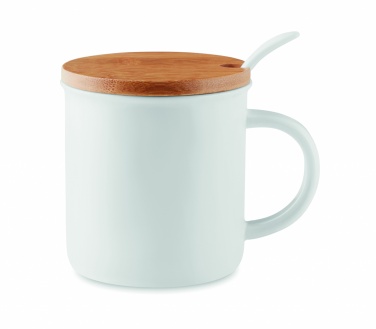 Logo trade advertising products image of: Porcelain mug with spoon