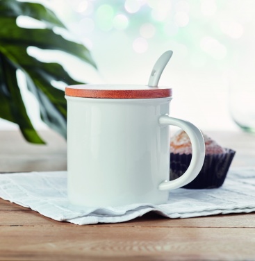 Logo trade promotional gifts picture of: Porcelain mug with spoon