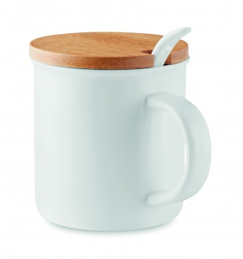 Logotrade advertising products photo of: Porcelain mug with spoon