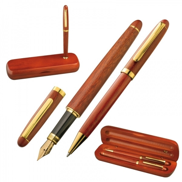 Logo trade advertising product photo of: Rosewood writing set OXFORD