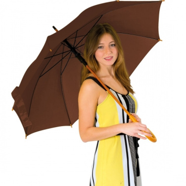 Logo trade corporate gift photo of: Wooden automatic umbrella NANCY