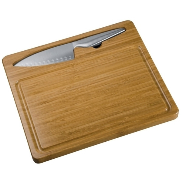 Logo trade promotional gift photo of: Cutting board with knife MANTOVA