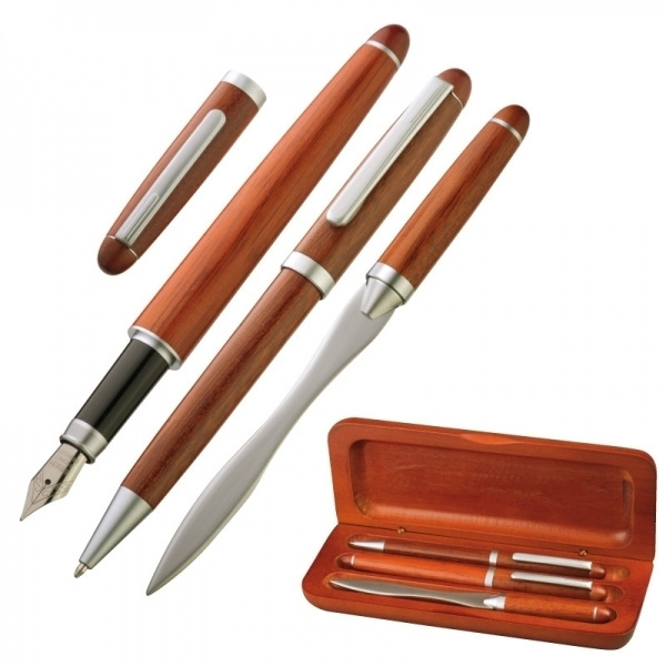 Logotrade promotional product picture of: Rosewood writing set BANGKOK