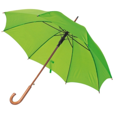 Logo trade corporate gift photo of: Wooden automatic umbrella NANCY