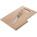 Wooden board with knife LIZZANO, brown