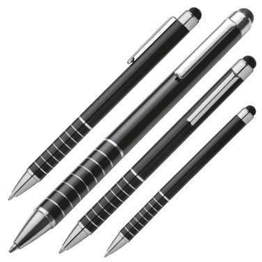 Logo trade advertising product photo of: Metal ballpen with touch pen LUEBO