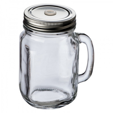 Logo trade advertising products picture of: Drinking glass with handle and lid TREVISO 450 ml