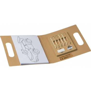 Logotrade promotional product image of: Kids coloring book with colored pencils FORIO