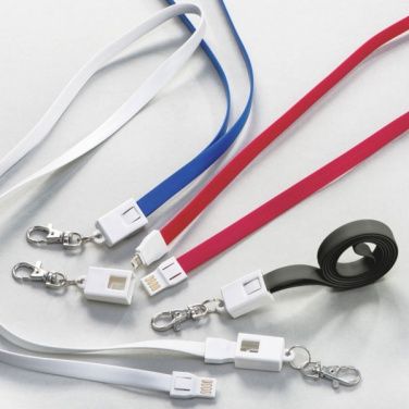 Logo trade advertising products image of: Lanyard with usb cable LE PORT