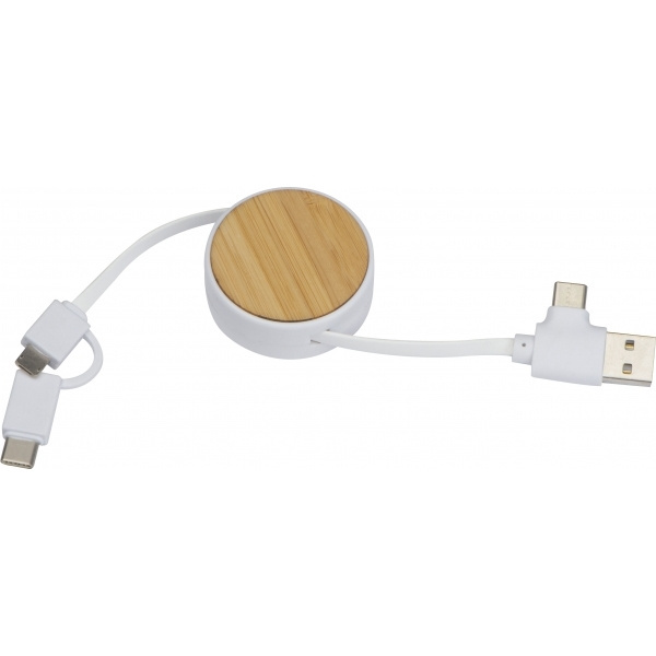 Logotrade business gifts photo of: Bamboo charging cable GRONINGEN