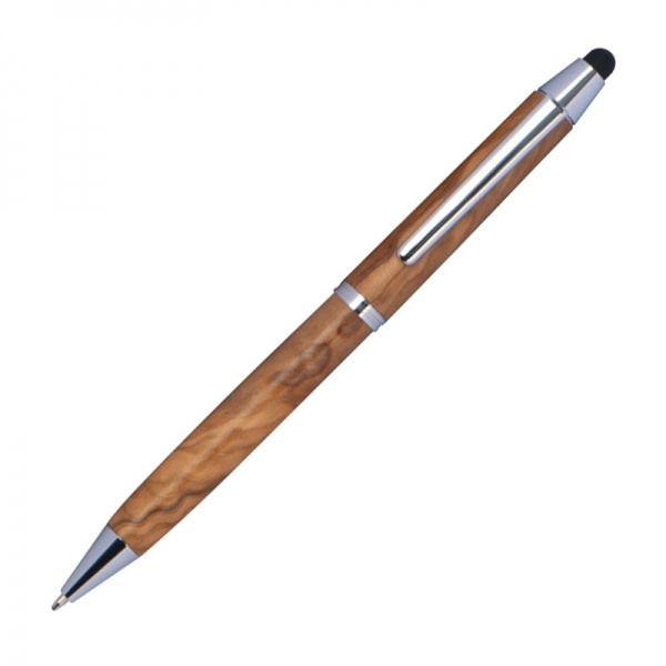 Logotrade corporate gift picture of: Wooden ballpen with touch function ERFURT