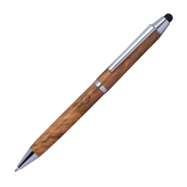 Logo trade promotional gifts picture of: Wooden ballpen with touch function ERFURT