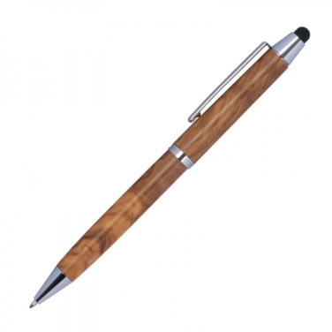 Logo trade promotional gifts picture of: Wooden ballpen with touch function ERFURT