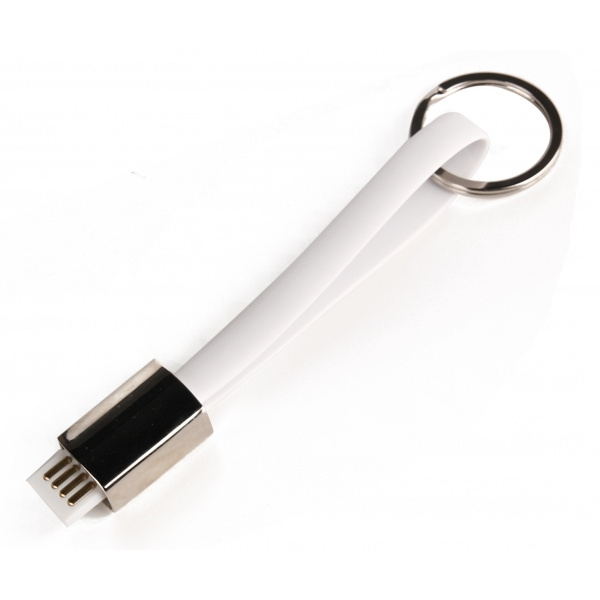 Logo trade promotional giveaways image of: Data transfer cable and keyring