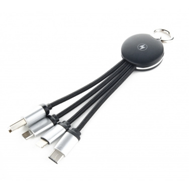 Logo trade promotional item photo of: 3in1 cable with enlighted logo for engraving, RXD-368