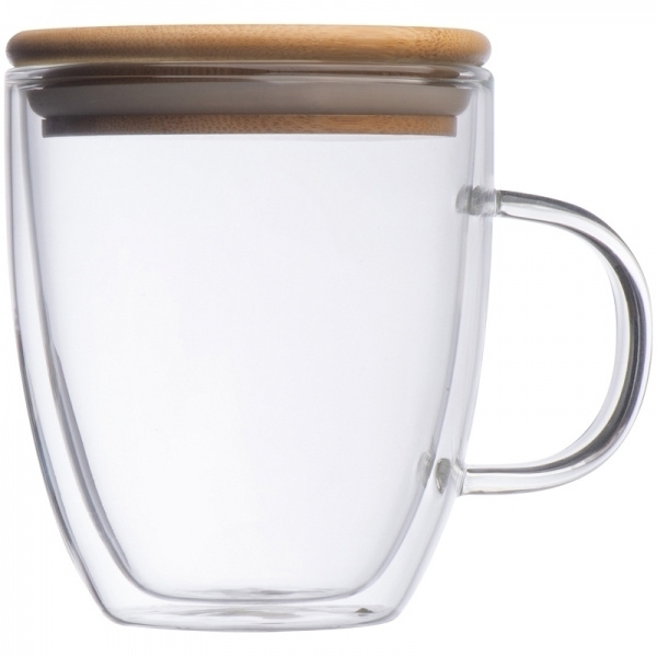 Logo trade business gifts image of: Double-walled glass cup GERTHE 350 ml