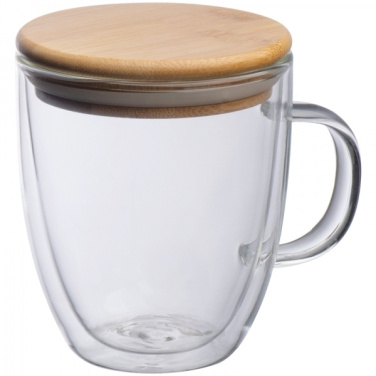 Logo trade promotional giveaway photo of: Double-walled glass cup GERTHE 350 ml