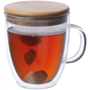 Logo trade promotional gift photo of: Double-walled glass cup GERTHE 350 ml