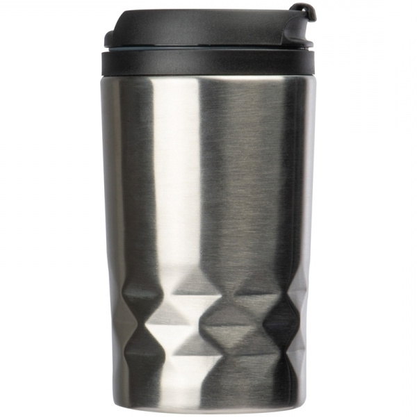 Logo trade promotional item photo of: Stainless steel mug with lid ROMA 250 ml