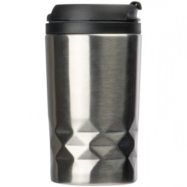 Logotrade business gift image of: Stainless steel mug with lid ROMA 250 ml