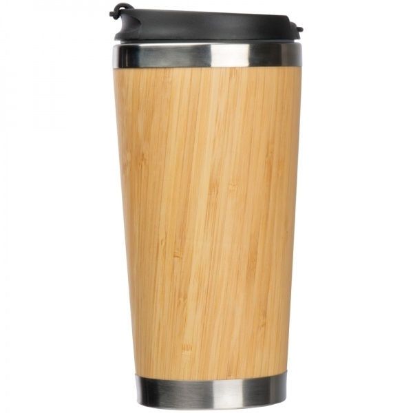 Logotrade promotional merchandise picture of: Stainless steel mug BAMBOOGARDEN 400 ml