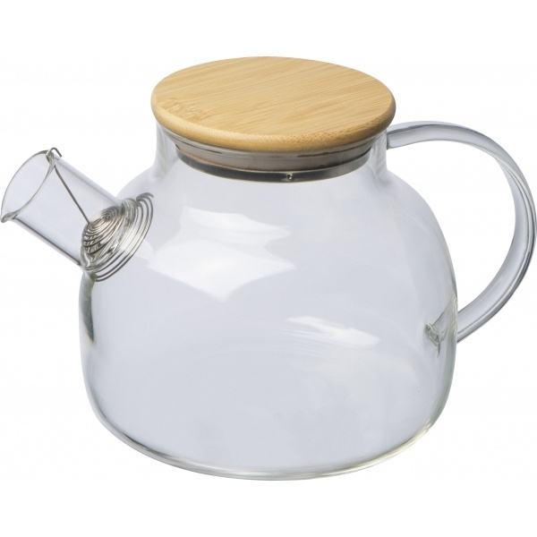 Logotrade business gift image of: Glass jug with bamboo lid FRANKFURT 1000ml