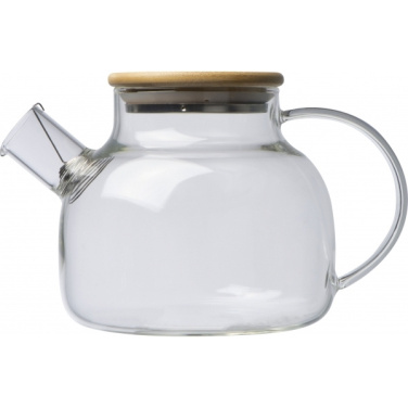 Logo trade promotional gift photo of: Glass jug with bamboo lid FRANKFURT 1000ml