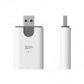 MicroSD and SD card reader Silicon Power Combo 3.1, white