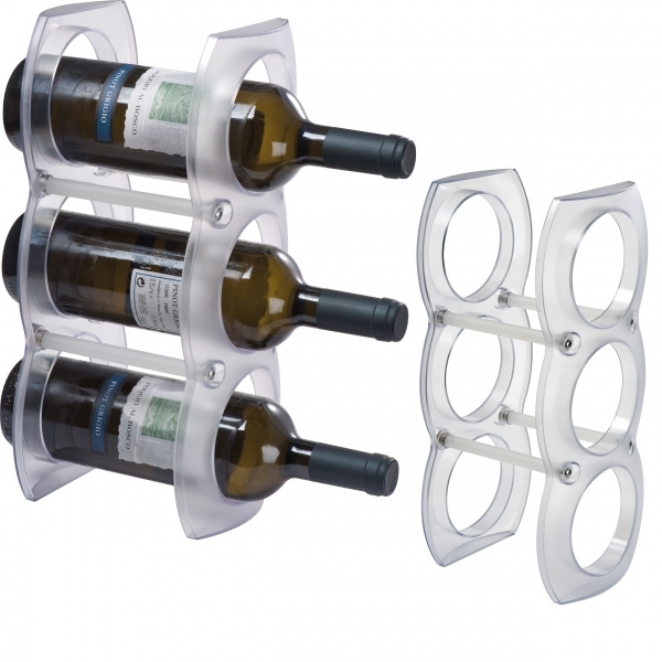 Logo trade corporate gifts image of: Plastic wine rack MONTEGO BAY