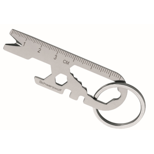 Logo trade promotional giveaways image of: Multifunctional keychain ATACAMA Schwarzwolf