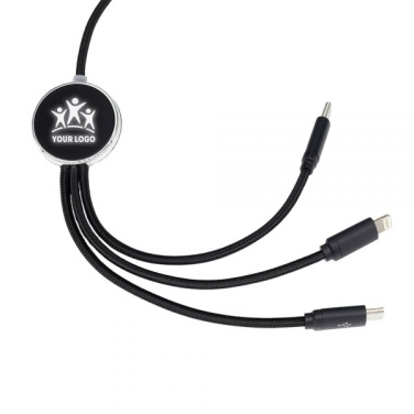 Logotrade promotional product image of: 3in1 long cable with elighted logo for engraving, W201TG