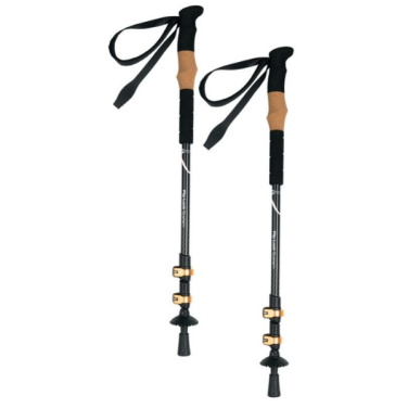 Logo trade promotional items image of: Trekking poles DENALI Schwarzwolf