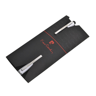 Logo trade promotional gift photo of: Writing set ballpoint pen & roller soft touch CLAUDIE